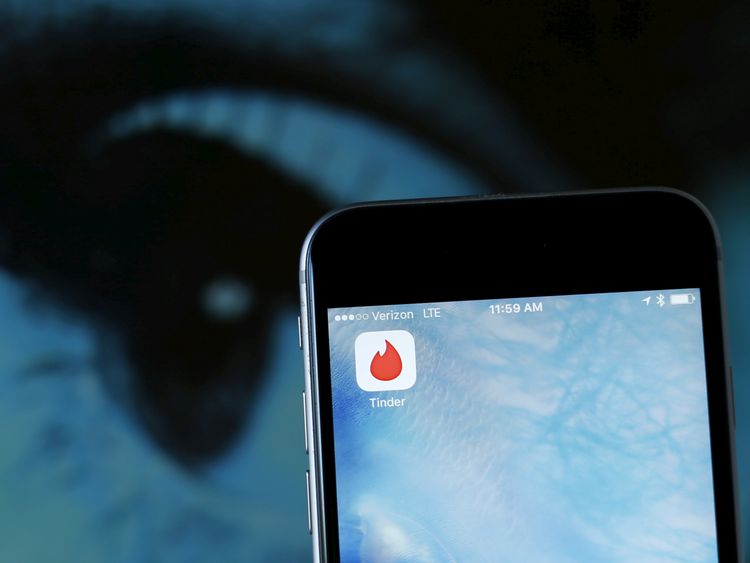 The dating app Tinder is shown on an Apple iPhone in this photo illustration taken February 10, 2016