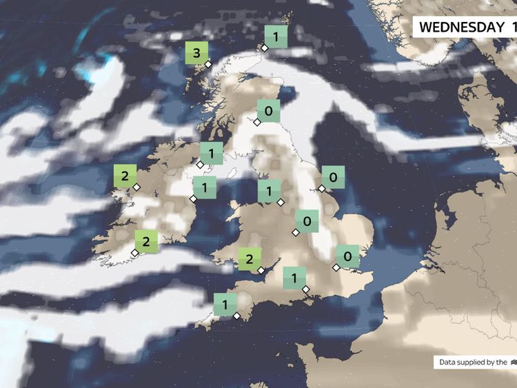 Wednesday's weather forecast