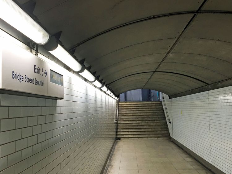Exit three at Westminster Underground station