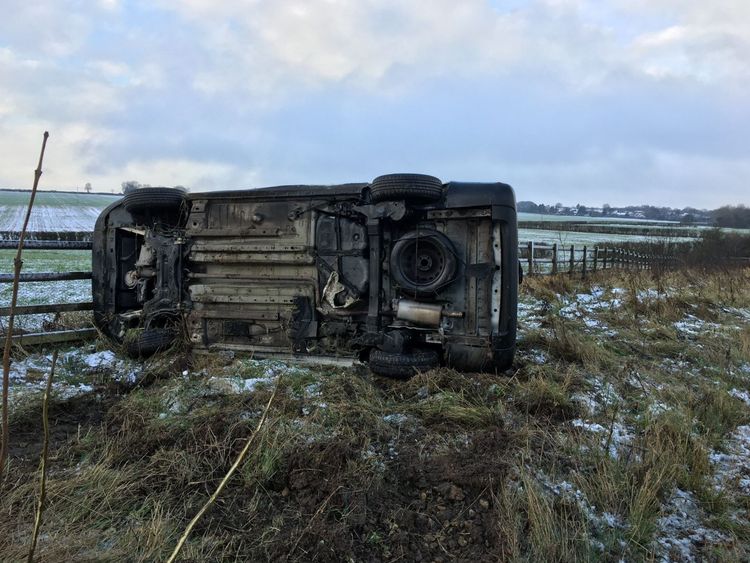 An overturned vehicle: Pic: Kent Police