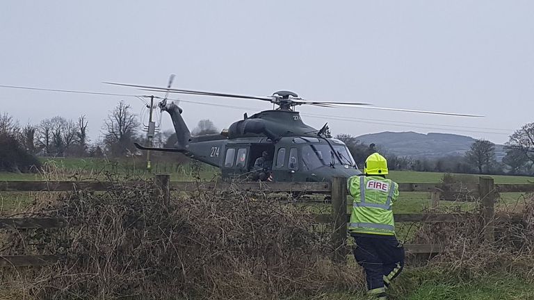 An air ambulance was called but no one was airlifted