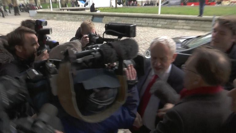 Jeremy Corbyn was asked whether he was a spy by reporters following recent newspaper allegations.