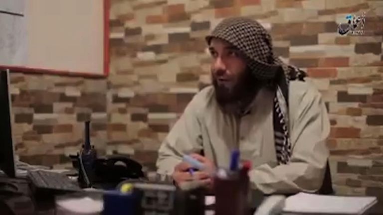 An ISIS fighter before he defected, in a Crawford package