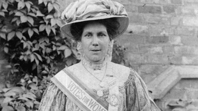 A sister of freedom, Alice Hawkins in her &#39;votes for women&#39; sash sporting the suffragette colours green, purple and white. Pic: Peter Barratt 