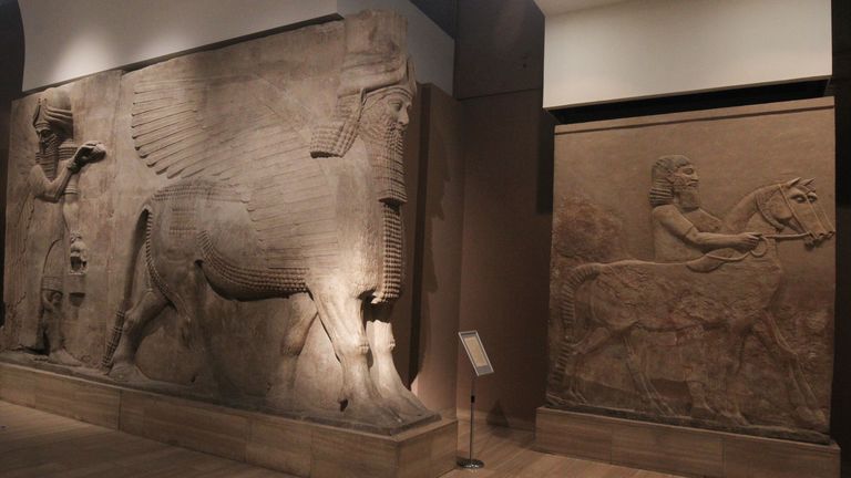 Assyrian exhibits in Iraq&#39;s National Museum in Baghdad