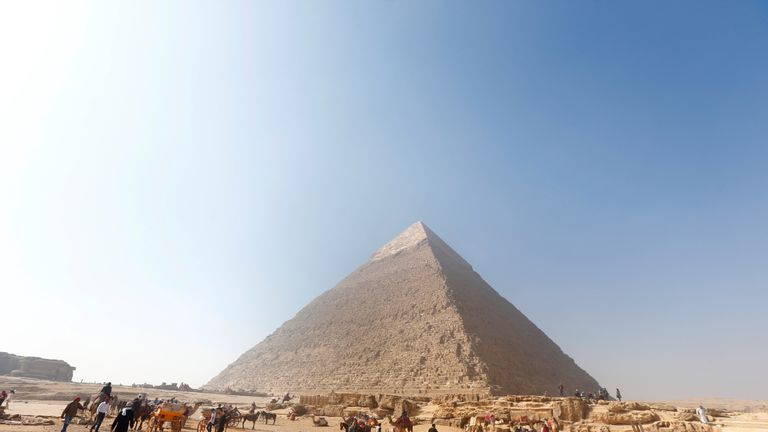 The new tomb was discovered near the Giza pyramids, outside Cairo