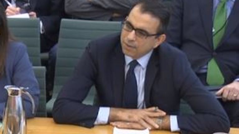 Former Carillion executive Zafar Khan was grilled by members of a commons committee.