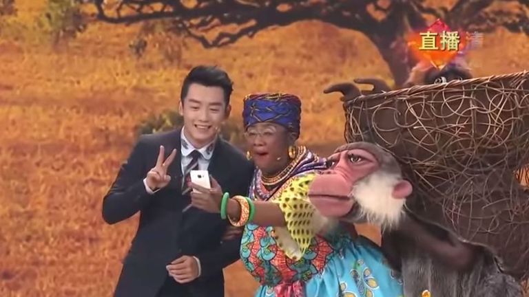 A woman appeared in blackface in the Thursday night sketch