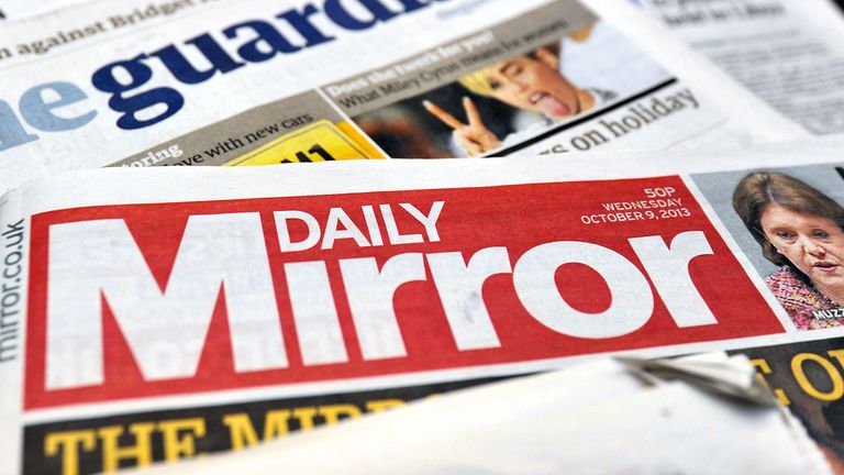 File photo dated 10/10/13 of a pile of national newspapers including the Daily Mirror, as the publisher of the newspaper is in talks to acquire 100\% of Daily Express group Northern & Shell.