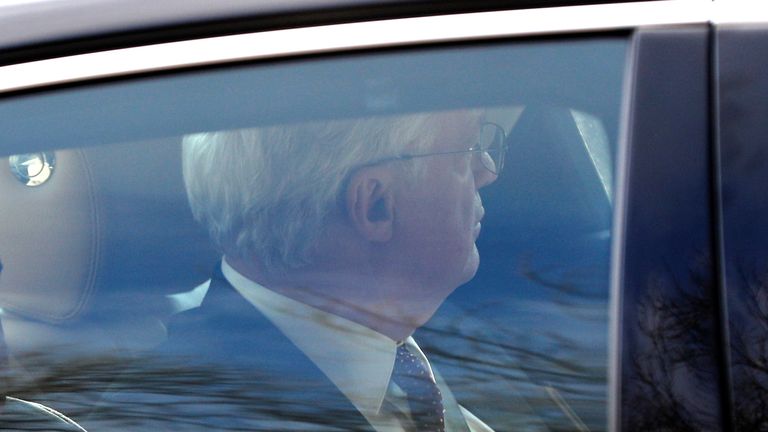 David Davis arrives by car at Chequers