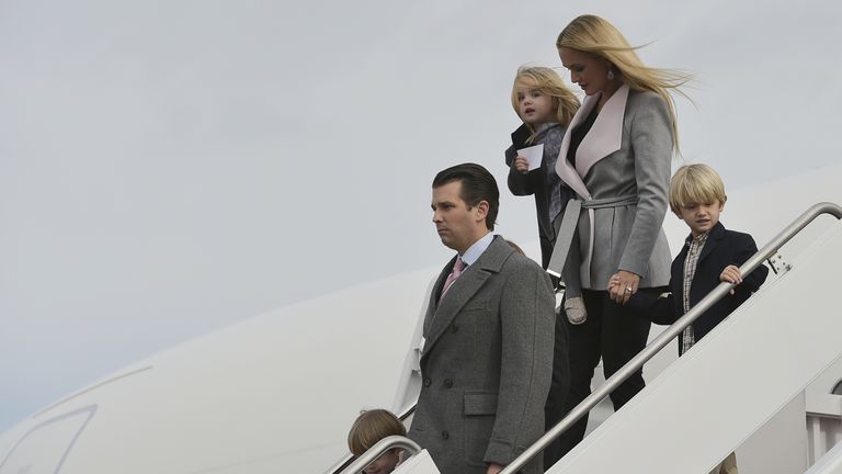 Donald Trump Jr with his wife Vanessa and children