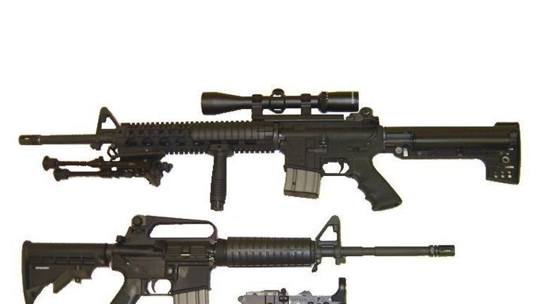 The image shows two different versions of a AR-15 Pic:TheAlphaWolf