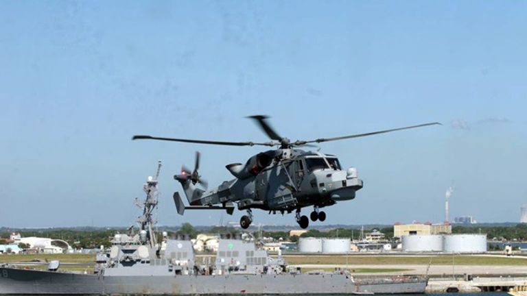 A Navy helicopter was also deployed in the mission. File pic