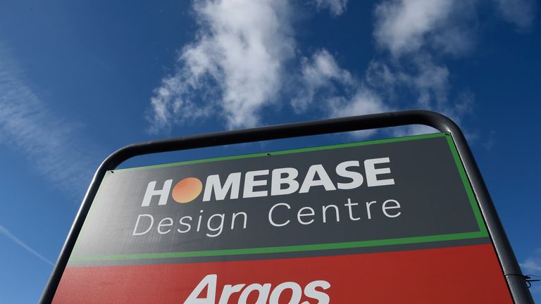 Signage for Sainsburys Homebase and Argos is seen outside of one of their branches in London, Britain, March 30, 2016.