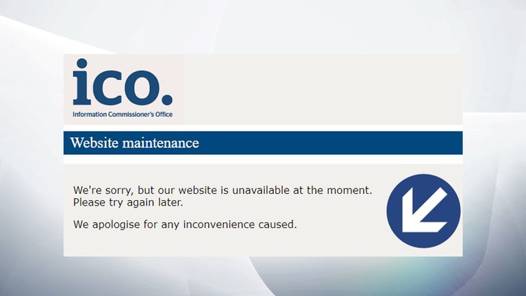 The ICO also took its site down