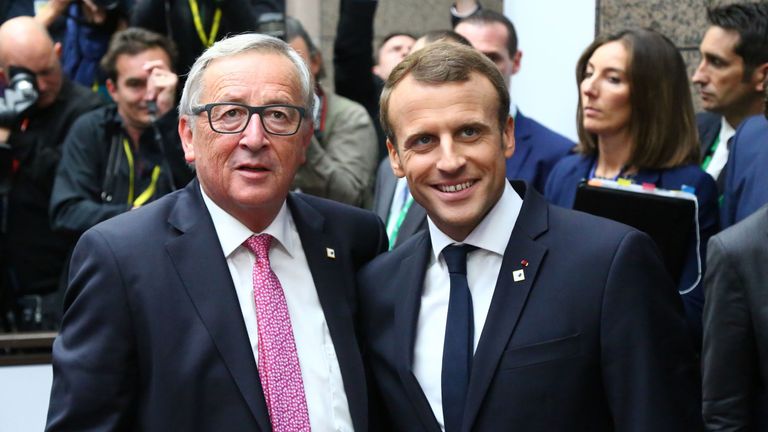 Jean-Claude Juncker and Emmanuel Macron