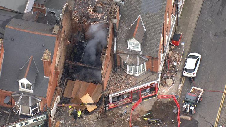 Five people were killed when an explosion destroyed a shop in a Leicester street, police have said.