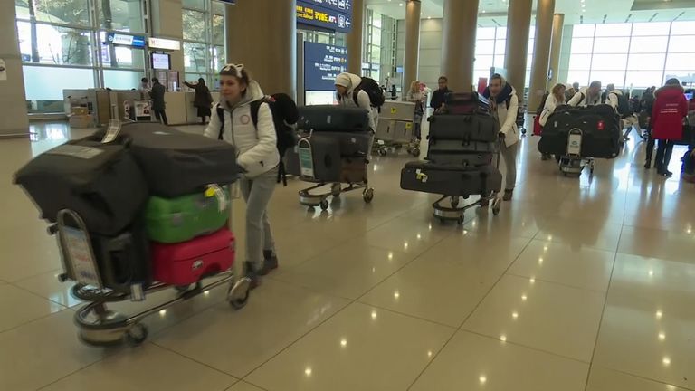 Russian athletes arrive in South Korea ahead of the Pyeonchang Olympics