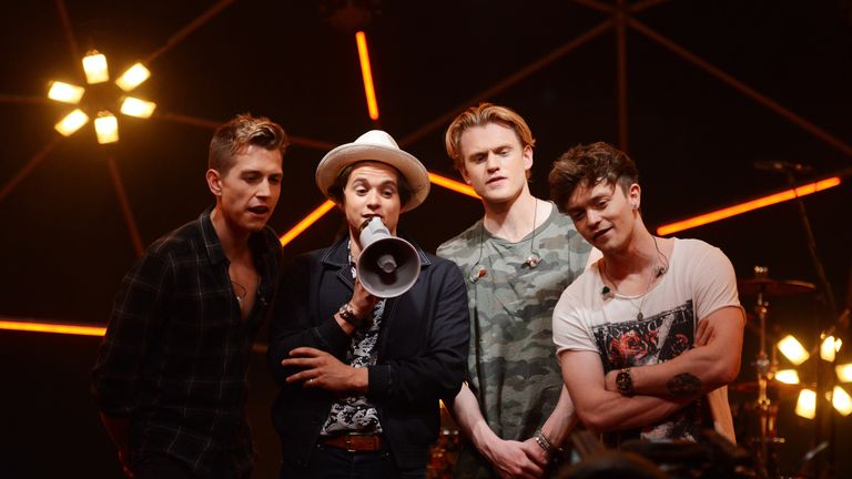 LONDON, ENGLAND - JUNE 09: James McVey, Bradley Simpson, Tristan Evans and Connor Ball of The Vamps at MTV Live Stage at ExCel on June 9, 2017 in London, England. MTV Live Stage is a new music series that puts the artist at the epicentre of the performance. Filmed in a unique 360 degree light set and caged within an incredible steel dome, it will feature performances by Anne Marie, The Amazons, Dua Lipa, Sean Paul and The Vamps, and premieres on MTV UK on Friday at 8pm from 30th June 2017. (Phot