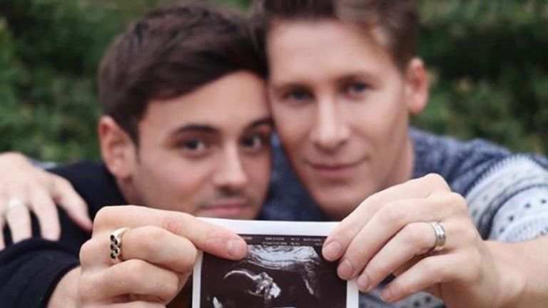 Tom Daley and husband Dustin Lance Black are having a baby. Pic: Tom Daley/Instagram
