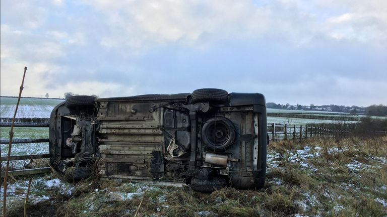 An overturned vehicle: Pic: Kent Police