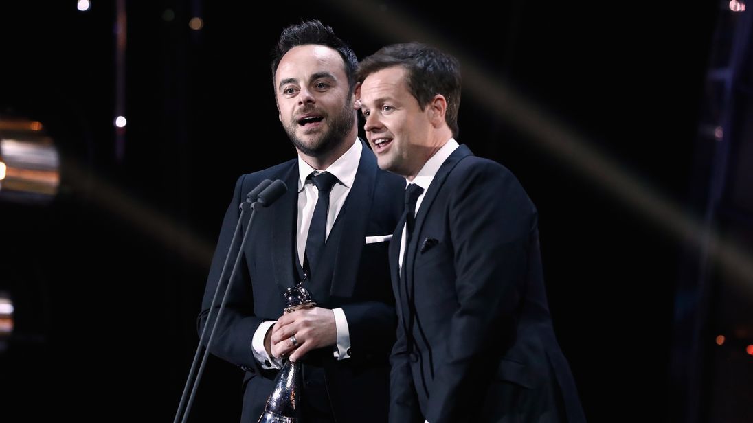 LONDON, ENGLAND - JANUARY 25: Ant and Dec accept the Best TV Presenter Award on stage during the National Television Awards at The O2 Arena on January 25, 2017 in London, England. (Photo by John Phillips/Getty Images)
Editorial subscription
SML
4590 x 3060 px | 38.86 x 25.91 cm @ 300 dpi | 14.0 MP

Size Guide
Add notes
DOWNLOAD AGAIN
Details
Restrictions: Contact your local office for all commercial or promotional uses..
Credit: John Phillips / Stringer
Editorial #: 632704800
Collection: Getty I