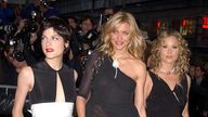 Actresses Selma Blair, Cameron Diaz with Christina Applegate at the premiere of The Sweetest Thing