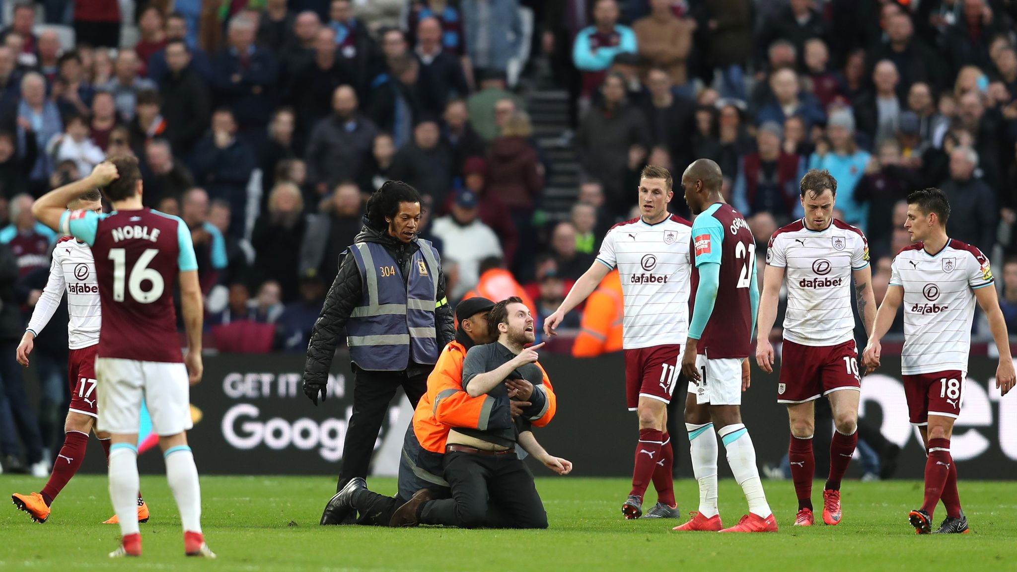 Ugly scenes as pitch invasions halt West Ham defeat to Burnley | UK ...