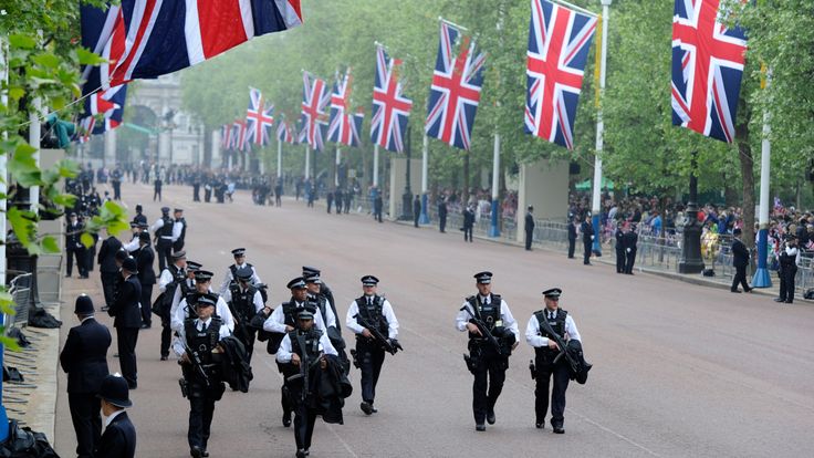 There was a heavy police presence for the wedding of Prince William and Kate