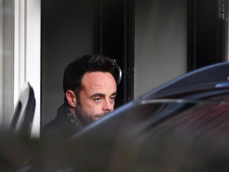 Ant McPartlin was pictured leaving a house in west London on Wednesday