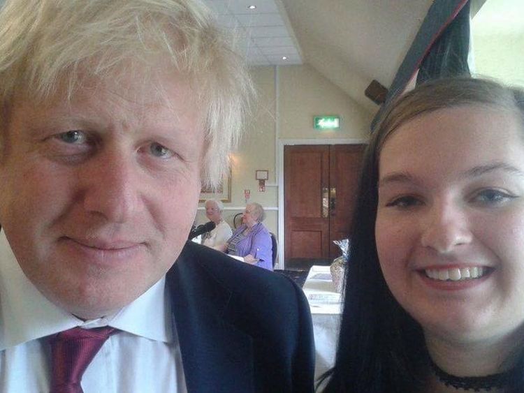 Ms Slade pictured with Foreign Secretary Boris Johnson