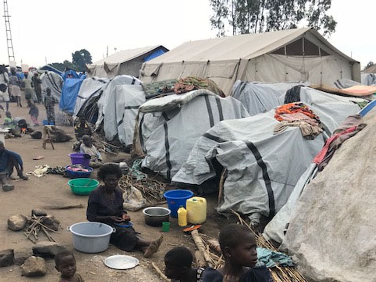 Nearly ten thousand people are living in a camp in Bunia after fleeing fighting