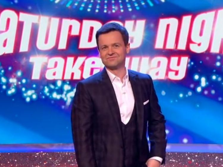 Declan Donnelly presented the show solo on Saturday night. Credit: ITV/Saturday Night Takeaway