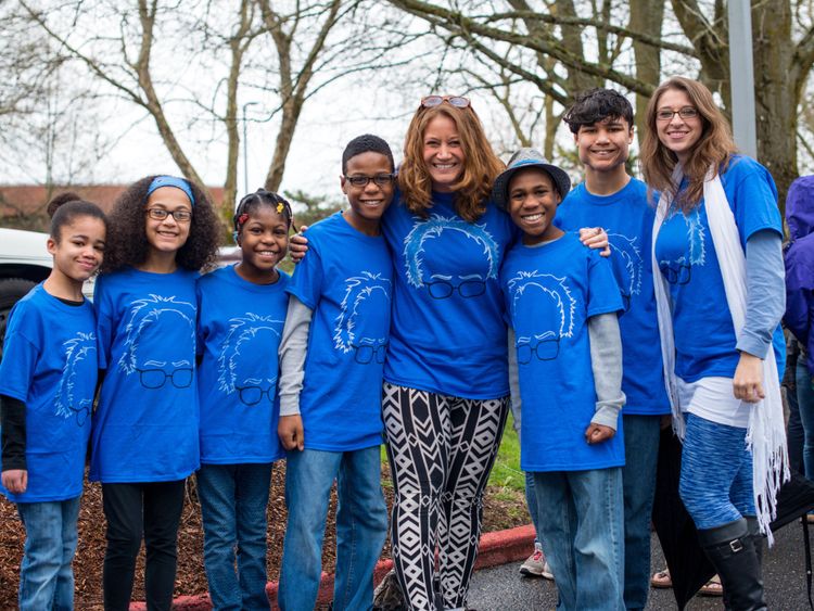 The Hart family at a Bernie Sanders rally in Vancouver in 2016