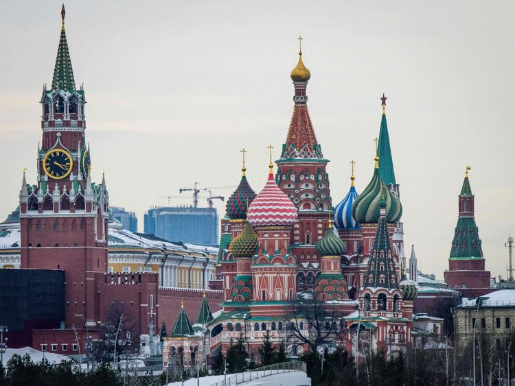 The Kremlin, St Basil&#39;s Cathedral and the Zaryadye Park in Moscow