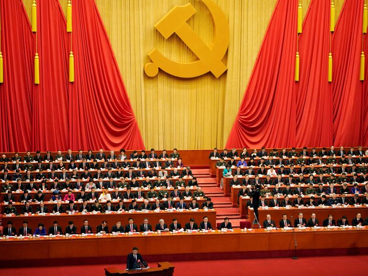 Chinese President Xi Jinping speaks during the opening session of the 19th National Congress of the Communist Party of China