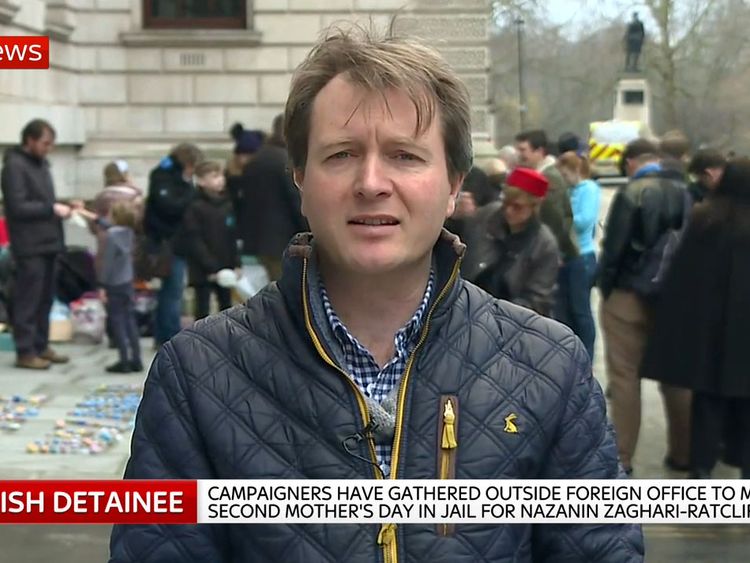 Richard Ratcliffe spoke to Sky News from the protest in Whitehall today