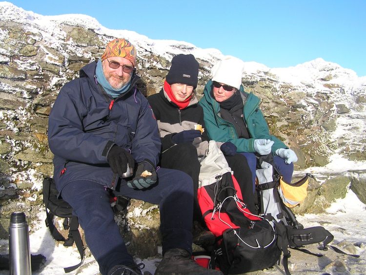 Noel, son Alex and wife Carol in the Lake District in 2005. Pic: Noel Conway