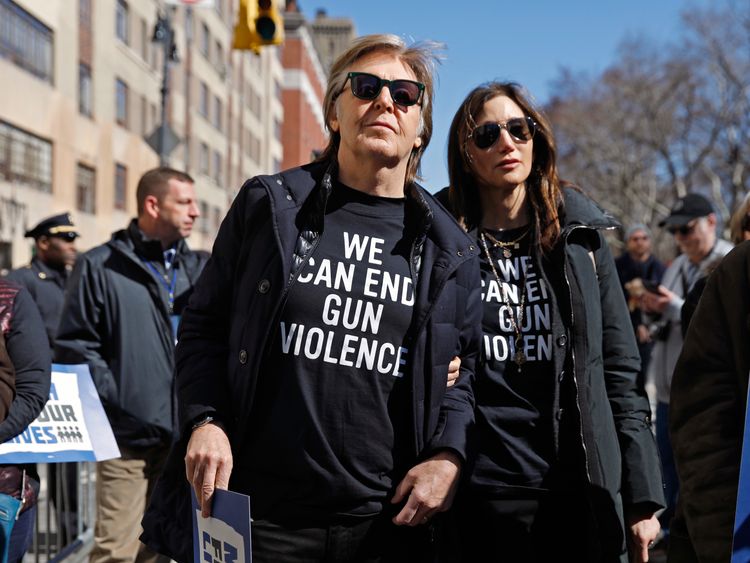 Paul McCartney joined the march in New York City