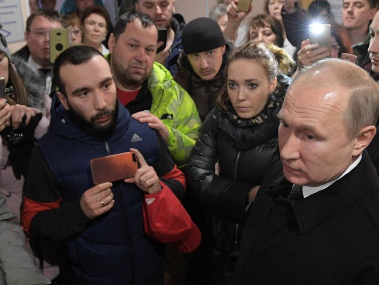 President Putin meets local people and relatives of those missing