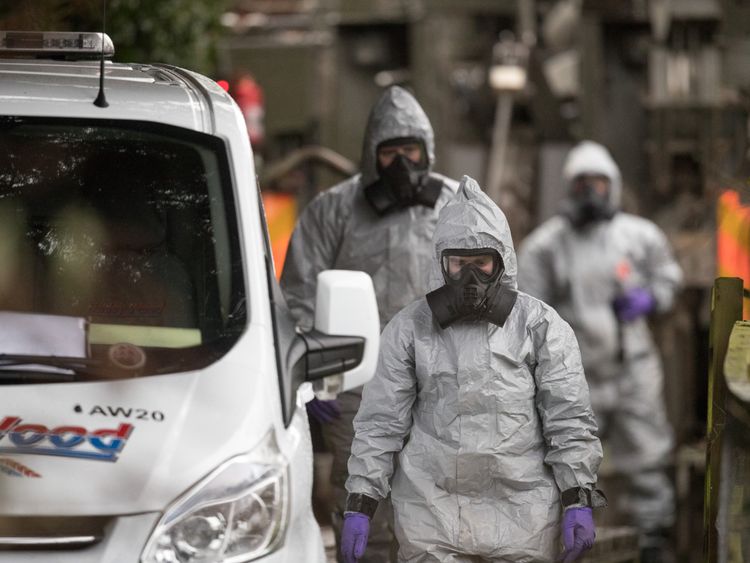 Officers remove a van from a village six miles away from Salisbury