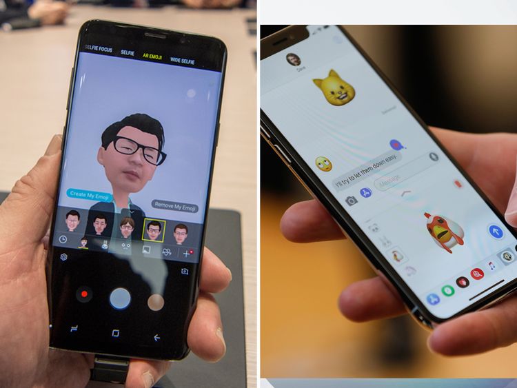 Both the Samsung S9 and the iPhone X let users create animated emojis