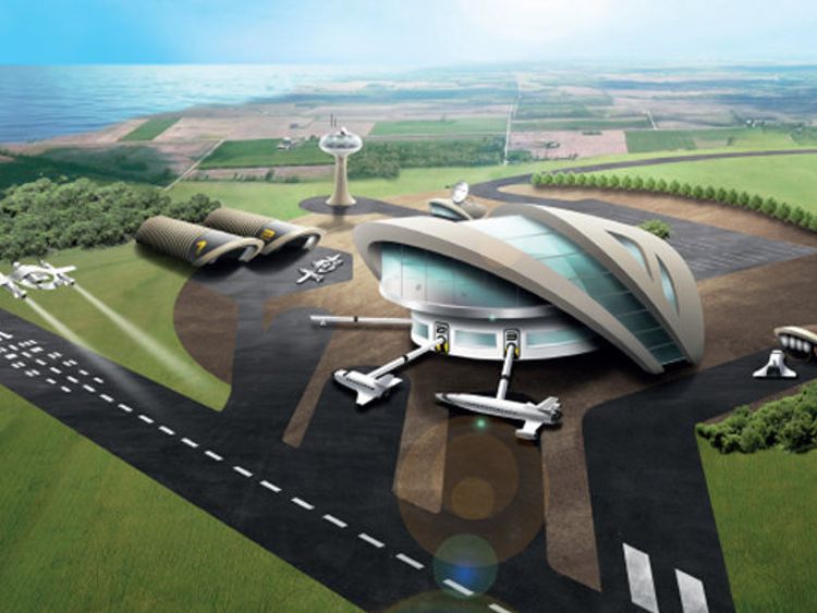 An artist's impression of the Prestwick spaceport An artist's impression of the Prestwick spaceport