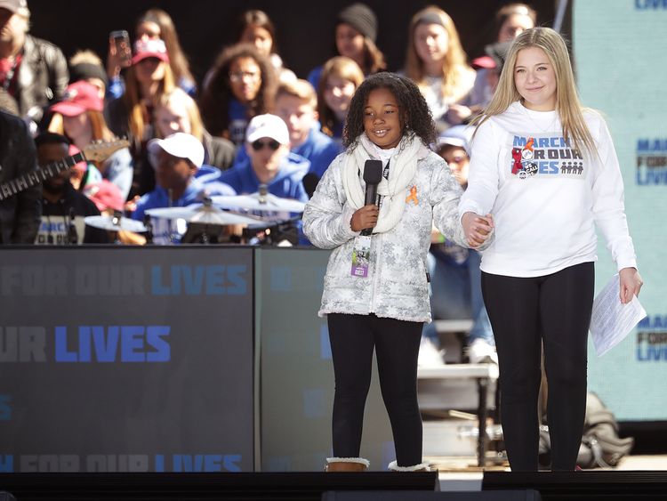 Yolanda King addresses the March for Our Lives rally on   in Washington, DC.