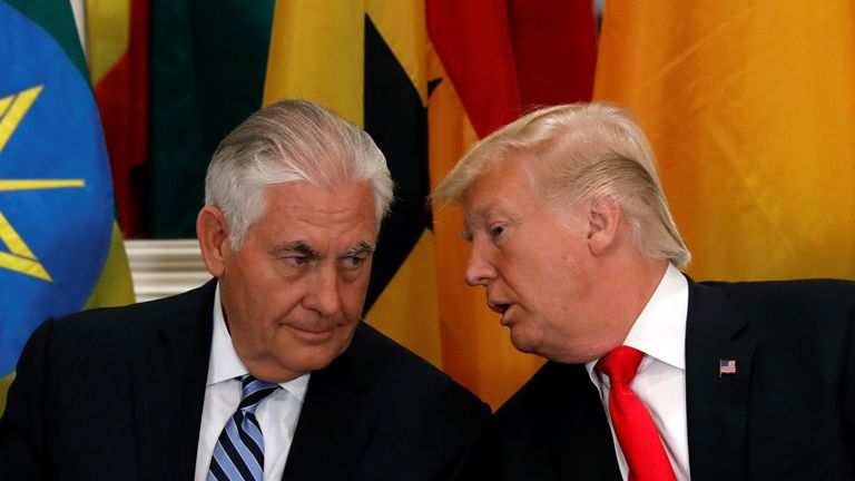 Donald Trump and Rex Tillerson in September last year