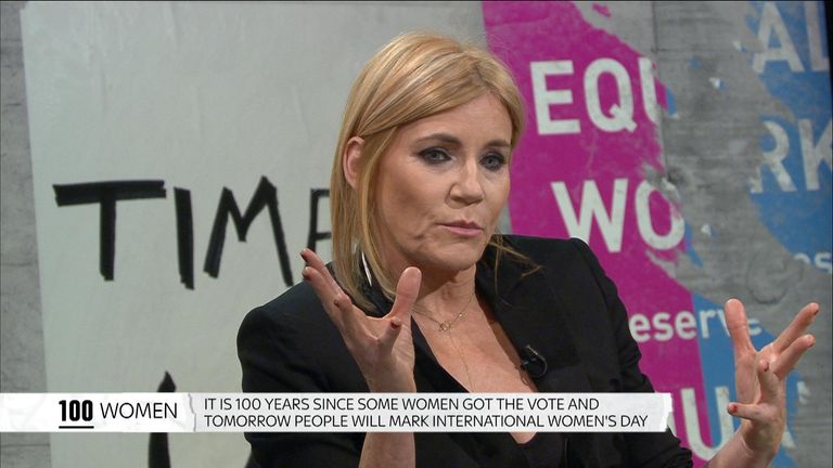 Michelle Collins taking part in the 100 Women debate