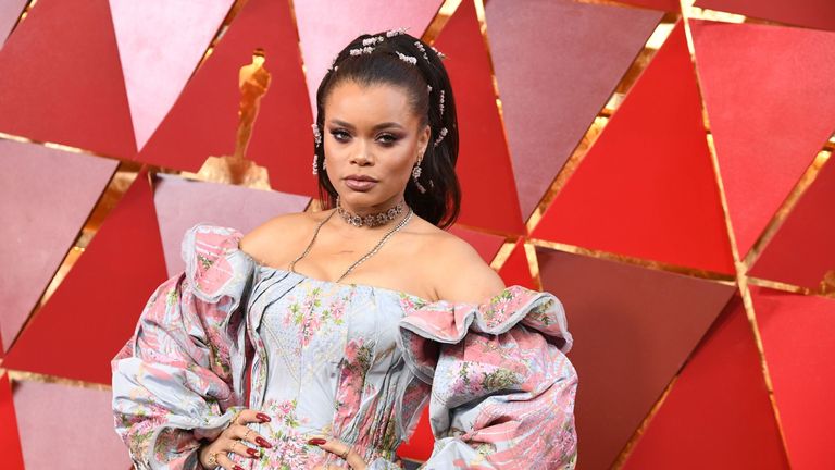 US singer Andra Day arrives for the 90th Annual Academy Awards on March 4, 2018, in Hollywood, California