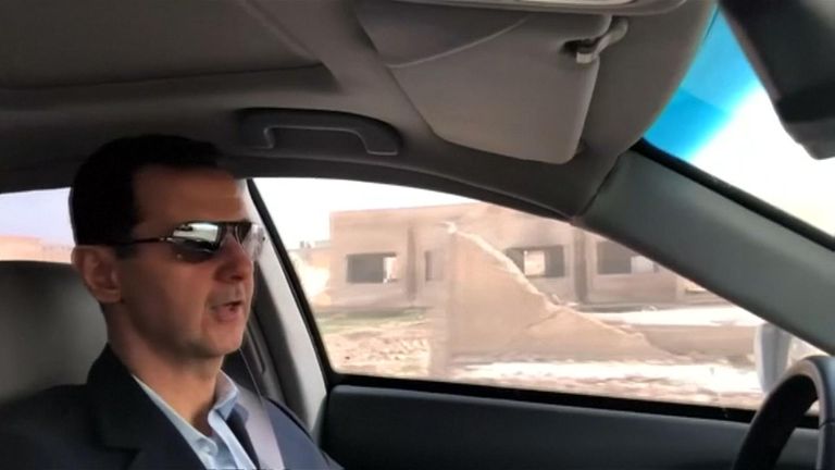 Syria's Assad Drives Himself Through Damascus On Way To Eastern Ghouta ...