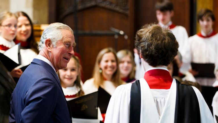 Prince Charles, Prince of Wales visits Holy Trinity Church on April 23, 2016 in Stratford-upon-Avon, England