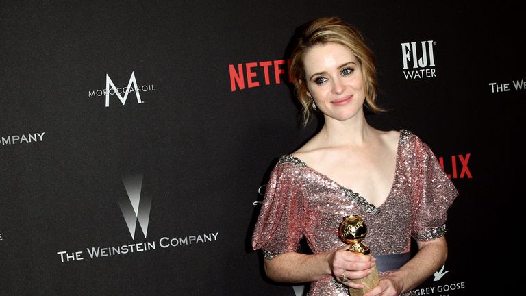 The Weinstein Company And Netflix Golden Globe Party, Presented With FIJI Water, Grey Goose Vodka, Lindt Chocolate, And Moroccanoil - Red Carpet
BEVERLY HILLS, CA - JANUARY 08: Actress Claire Foy at The Weinstein Company and Netflix Golden Globes Party presented with Landmark Vineyards at The Beverly Hilton Hotel on January 8, 2017 in Beverly Hills, California. (Photo by Tommaso Boddi/Getty Images for The Weinstein Company)